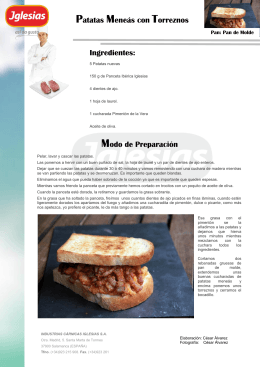 Patatas Meneás con Torreznos Modo de Preparación Ingredientes: