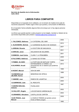 LIBROS PARA COMPARTIR - Cáritas Diocesana de Zaragoza