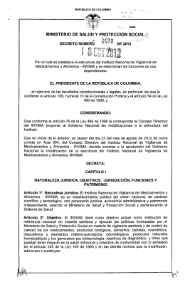 decreto 2078 del 08 de octubre de 2012