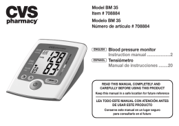 Blood pressure monitor Instruction manual ....................2
