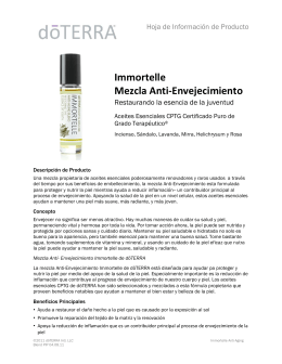 Immortelle Product Information Page Español