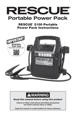 RESCUE® 2100 Portable Power Pack Instructions