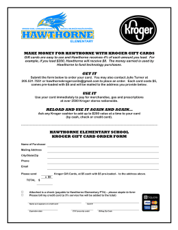 Kroger Cards info and order form
