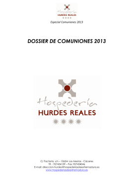DOSSIER DE COMUNIONES 2013 - hospederias de Extremadura