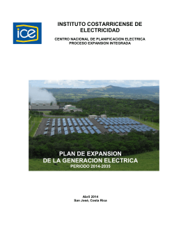 Plan de Expansión de la Generación Eléctrica 2014-2035