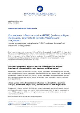 Prepandemic influenza vaccine (H5N1) (surface antigen, inactivated
