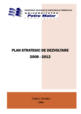 plan strategic de dezvoltare 2008 - 2012
