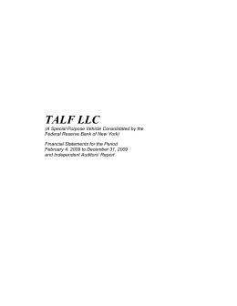 TALF LLC - Federal Reserve Bank of New York