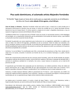 Pisa suelo dominicano, el aclamado artista Alejandro Fernández