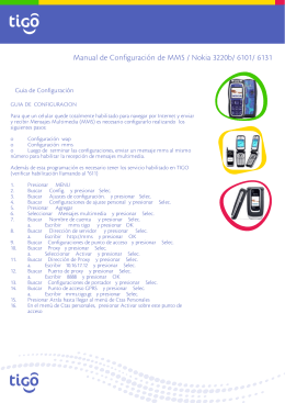 Manual de Configuración de MMS / Nokia 3220b/ 6101/ 6131