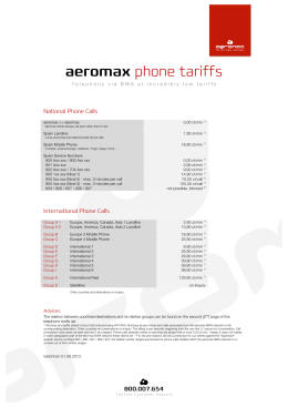 aeromax phone tariffs