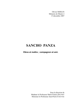 SANCHO PANZA - Don Quichotte de Cervantès