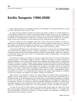 Emilio sangenís (1956-2009) - Revista Española de Ortodoncia