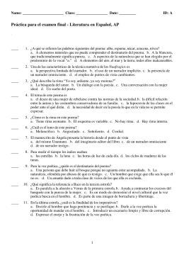 Práctica para el examen final S Literatura en Español, AP
