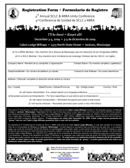 4th Annual SCLC & MIRA Unity Conference Registration Form