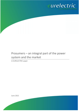 Prosumers – an integral part of the power system and