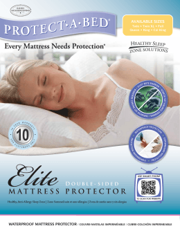 Elite Mattress Protector Sell Sheet - Protect-A-Bed