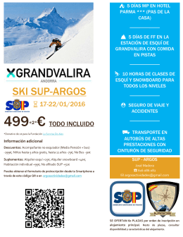 Vente a esquiar a Pas de la Casa, Andorra, con el SUP y Argos del 17