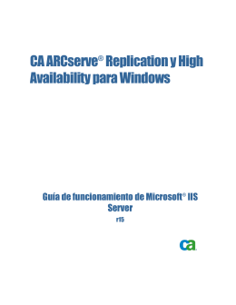 Guía de funcionamiento de Microsoft IIS Server de CA ARCserve