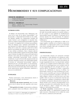 Hemorroides y sus complicaciones. - Sociedad Argentina de Cirugía