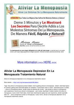 Aliviar La Menopausia Depresion En La Menopausia Tratamiento