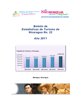 Boletín de Estadísticas de Turismo de Nicaragua No. 22 Año