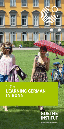 2015 LEARNING GERMAN IN BONN - Goethe