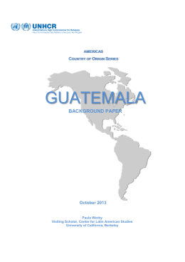 Guatemala. Background paper. RBA/COI/GUA/13/01