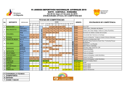 calendario - Ministerio del Deporte