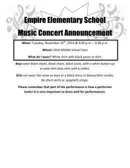 Empire Elementary School Music Concert Announcement