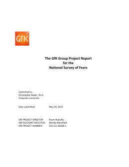 The GfK Group Project Report for the National Survey of Fears