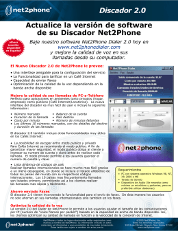 Actualice la versión de software de su Discador Net2Phone