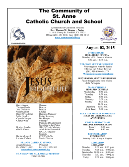 August 2, 2015 - Saint Anne Catholic Community