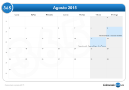 Calendario agosto 2015