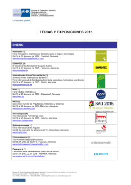 FERIAS Y EXPOSICIONES 2015 - Cámara de Comercio e Industria
