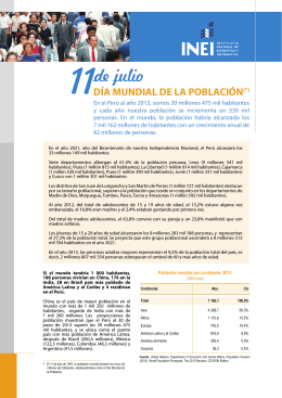 Estado de la Población Peruana 2013