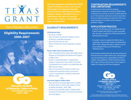 Texas Grant Eligibility Requirements