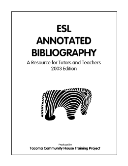 ESL ANNOTATED BIBLIOGRAPHY