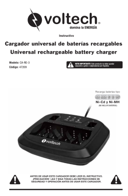 Cargador universal de baterías recargables Universal