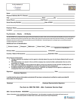 Enrollment Form Fax form to: 888-756