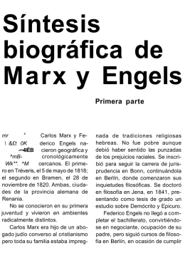 Biografía de Karl Marx y Federico Engels