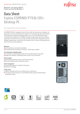 Data Sheet Fujitsu ESPRIMO P7936 E85+ Desktop PC