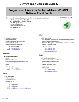 National Focal Points - Convention on Biological Diversity