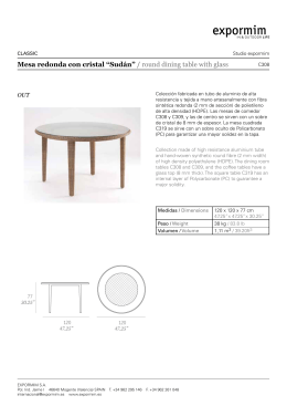 Mesa redonda con cristal “Sudán” / round dining table