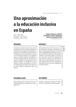 Una aproximación a la educación inclusiva en España. [Martínez, R