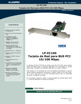 LP-EC100 Tarjeta de Red para BUS PCI 10/100 Mbps.