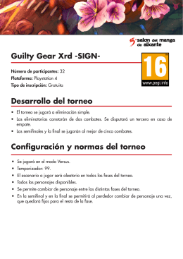 Guilty Gear Xrd -SIGN- Configuración y normas del torneo