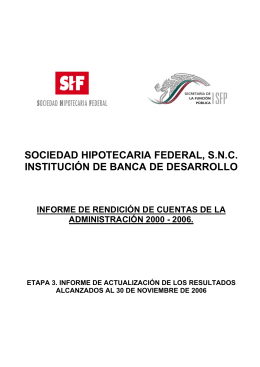 Etapa III SHF - Sociedad Hipotecaria Federal