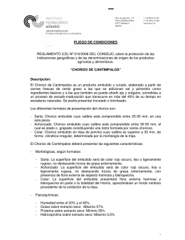 PLIEGO DE CONDICIONES REGLAMENTO (CE) Nº 510