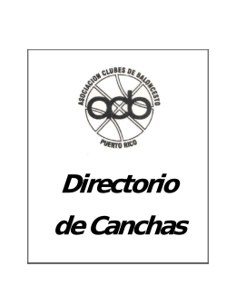 DIRECTORIO DE CANCHAS ACB - 2015